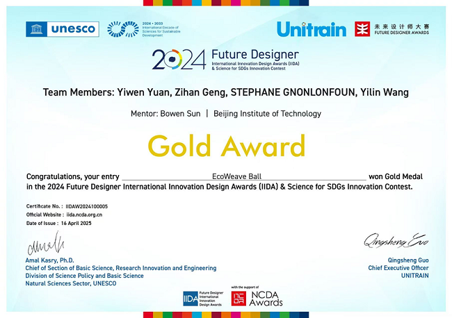 BIT team wins gold at United Nations design awards
